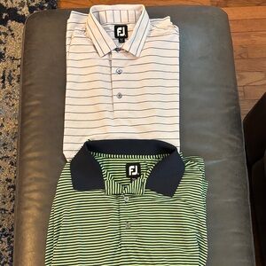 FJ Striped Polo Shirts - White and Green